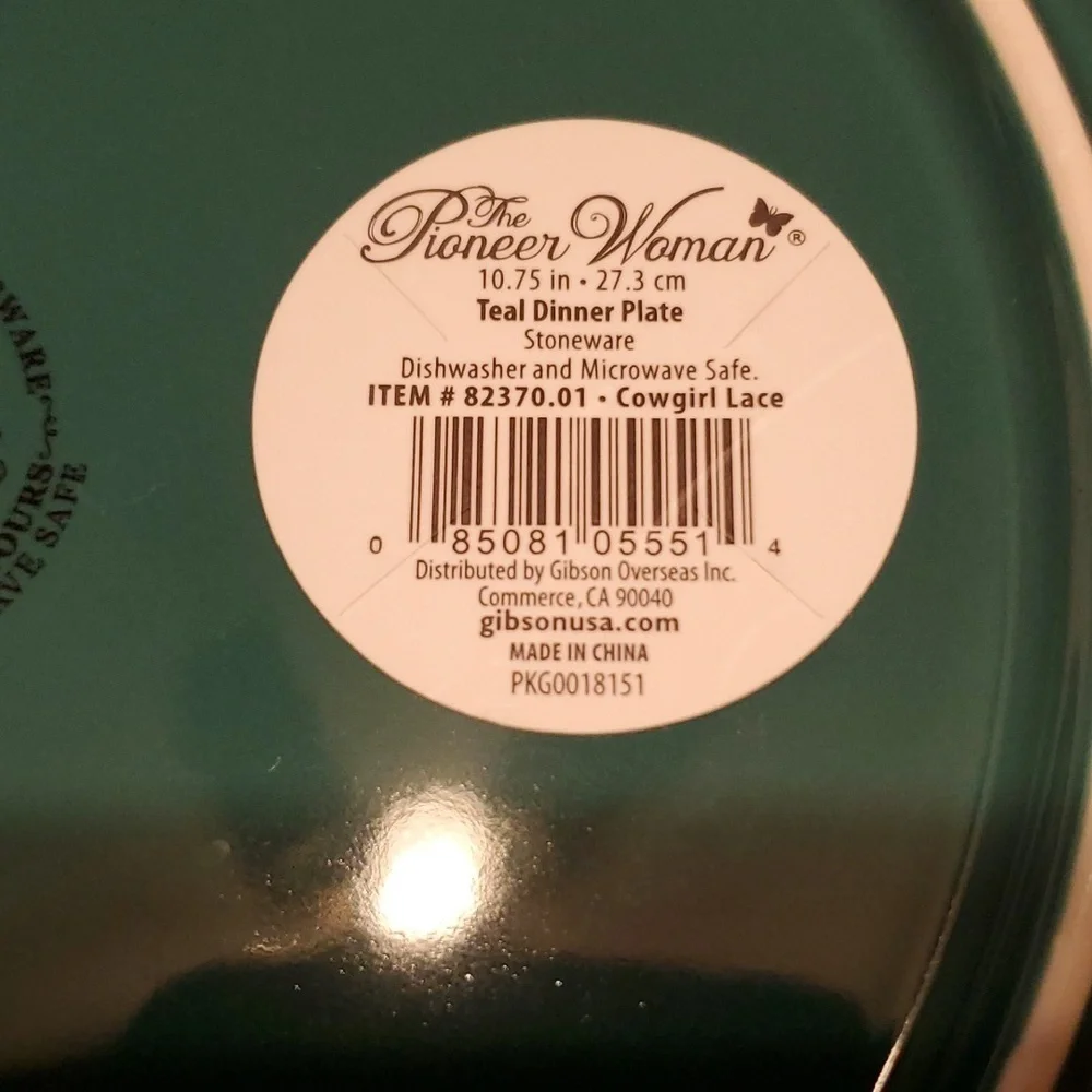 The Pioneer Woman Stoneware Teal Plates Set of 2 - Picture 3 of 5